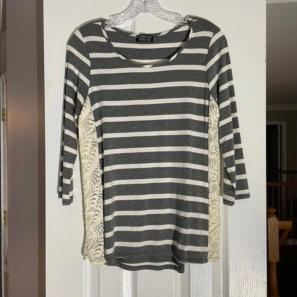 Papermoon Beverley Lace Side Panel Knit Top